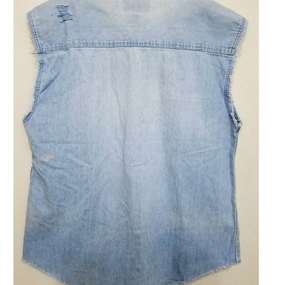 Harley Davidson Denim Sleeveless Distress Vest - Picture 5 of 5